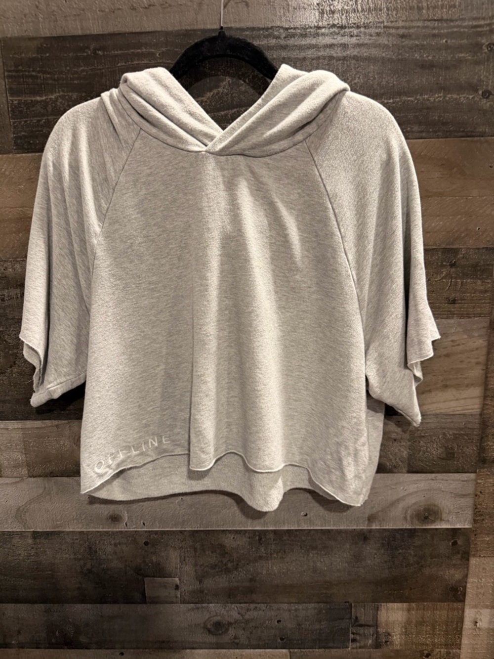 Offline by Aerie Cozy Grey Hoodie Top - Lightweight Hooded Pullover